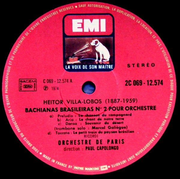 Heitor Villa-Lobos – Orchestre De Paris, Paul Capolongo - Bachianas Brasileiras
