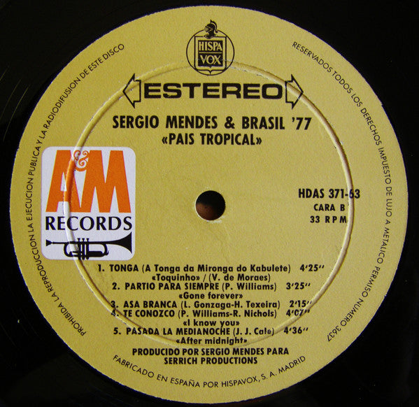 Sérgio Mendes & Brasil '77 - País Tropical