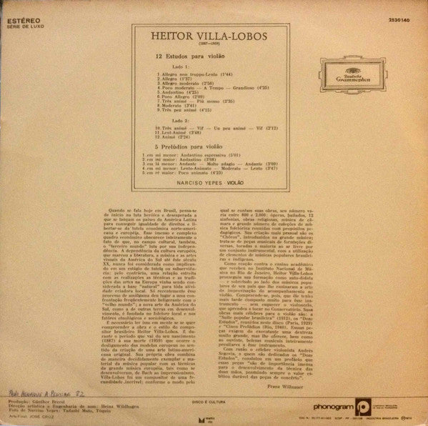 Heitor Villa-Lobos – Narciso Yepes - 12 Estudos • 5 Prelúdios