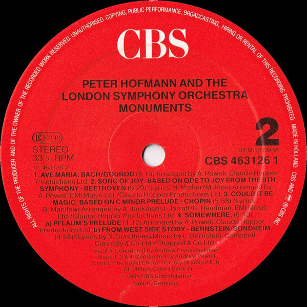 Peter Hofmann & London Symphony Orchestra - Monuments