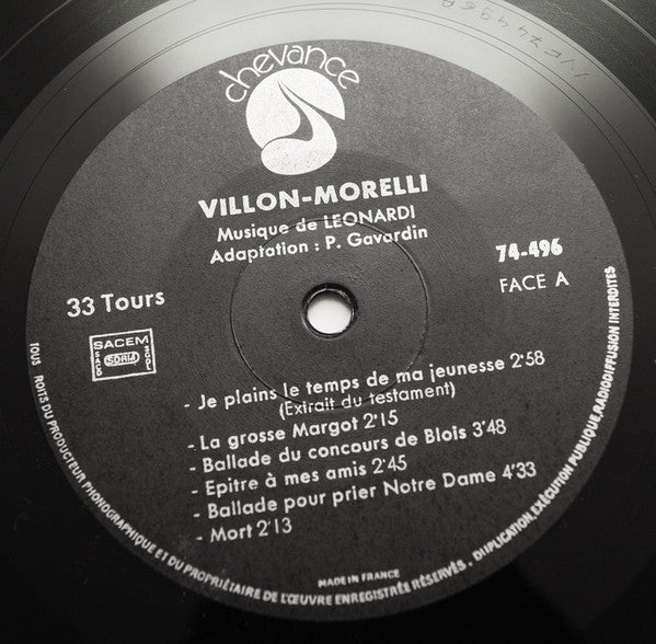 Monique Morelli Musique De Lino Leonardi - Francois Villon