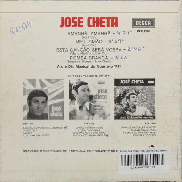 José Cheta - Amanhã, Amanhã