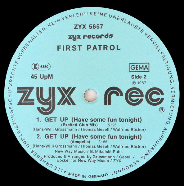 First Patrol - Get Up (Have Some Fun Tonight)