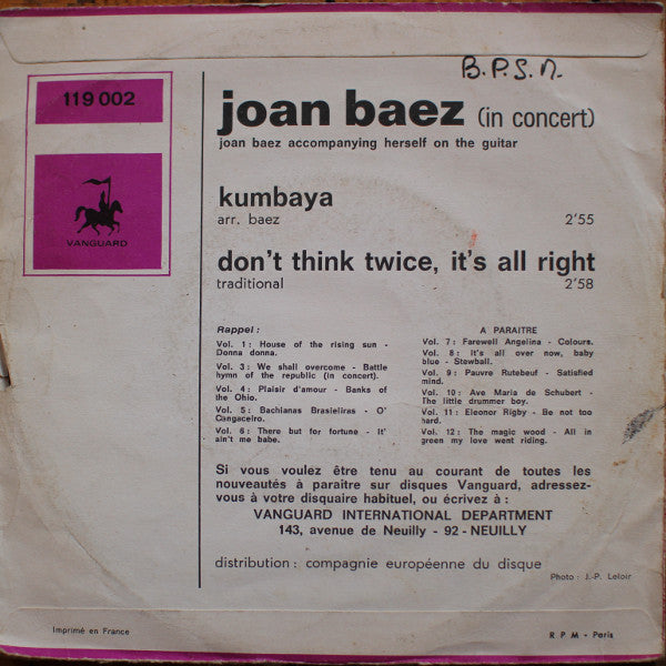Joan Baez - Kumbaya / Don't Think Twice, It's All Right (In Concert)