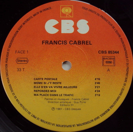 Francis Cabrel - Carte Postale