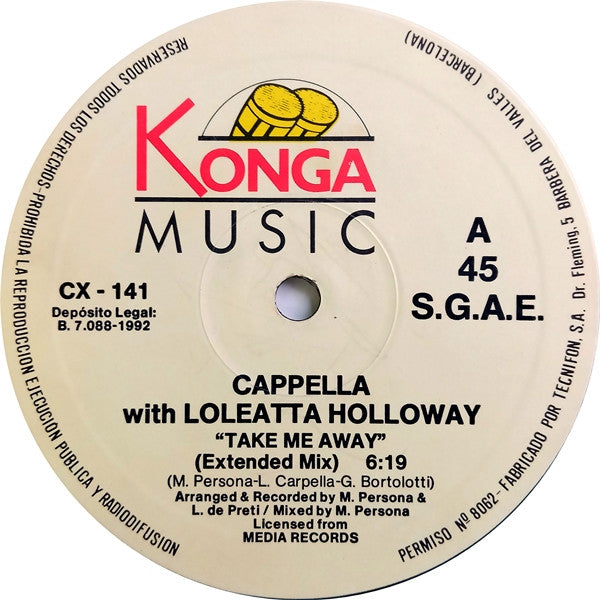 Cappella With Loleatta Holloway - Take Me Away