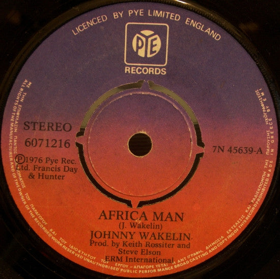 Johnny Wakelin - In Zaire / Africa Man