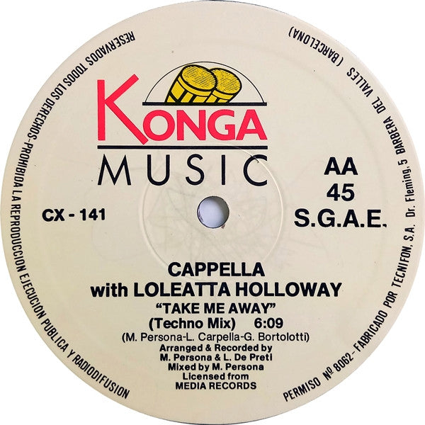 Cappella With Loleatta Holloway - Take Me Away