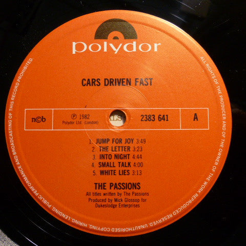 The Passions - Sanctuary / Cars Driven Fast