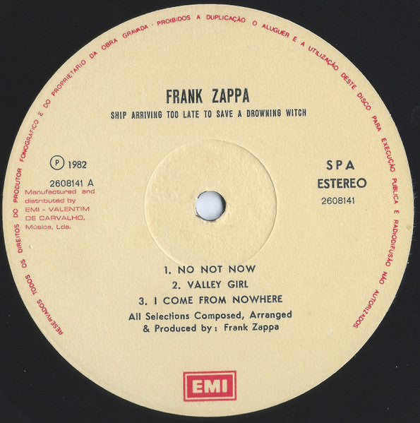 Frank Zappa - Ship Arriving Too Late To Save A Drowning Witch