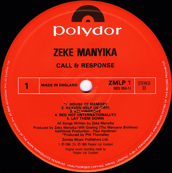 Zeke Manyika - Call And Response