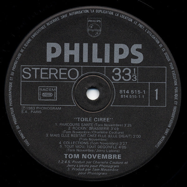 Tom Novembre - Toile Cirée