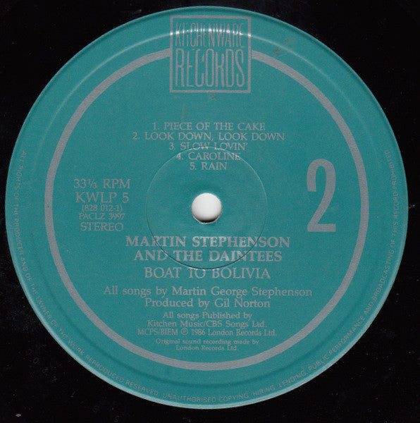 Martin Stephenson And The Daintees - Boat To Bolivia