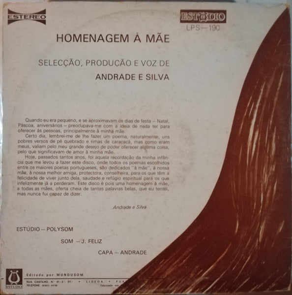 Andrade E Silva - Homenagem À Mãe (Antologia Poética)