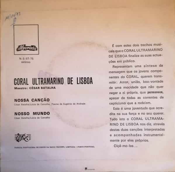 Coral Ultramarino De Lisboa - Nossa Canção / Nosso Mundo