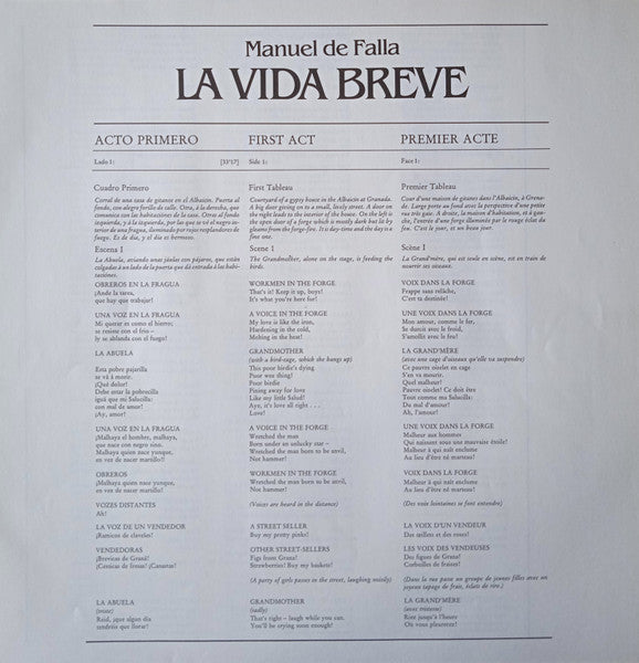 Manuel De Falla, Teresa Berganza, Alicia Nafé, José Carreras, The Ambrosian Opera Chorus, London Symphony Orchestra, Garcia Navarro - La Vida Breve
