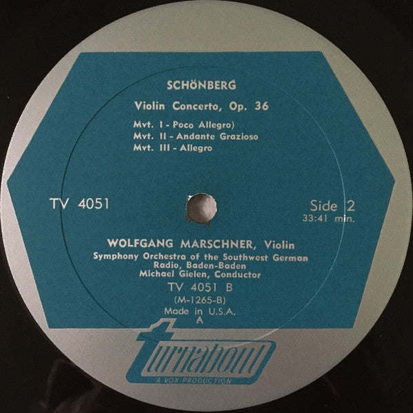 Arnold Schoenberg / Alfred Brendel / Wolfgang Marschner - Piano Concerto, Op. 42 / Violin Concerto, Op. 36