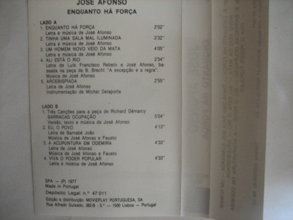 José Afonso - Enquanto Há Força