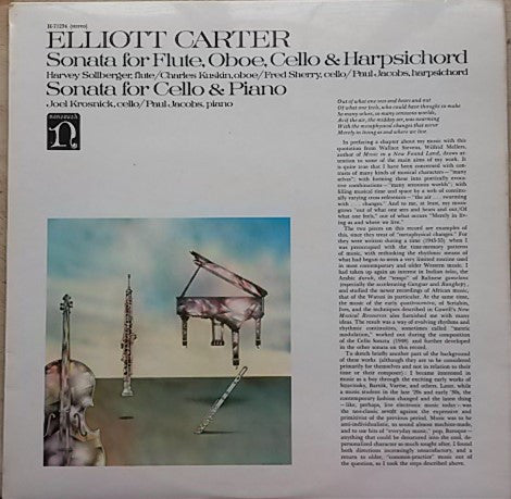 Elliott Carter - Sonata For Flute, Oboe, Cello & Harpsichord / Sonata For Cello & Piano