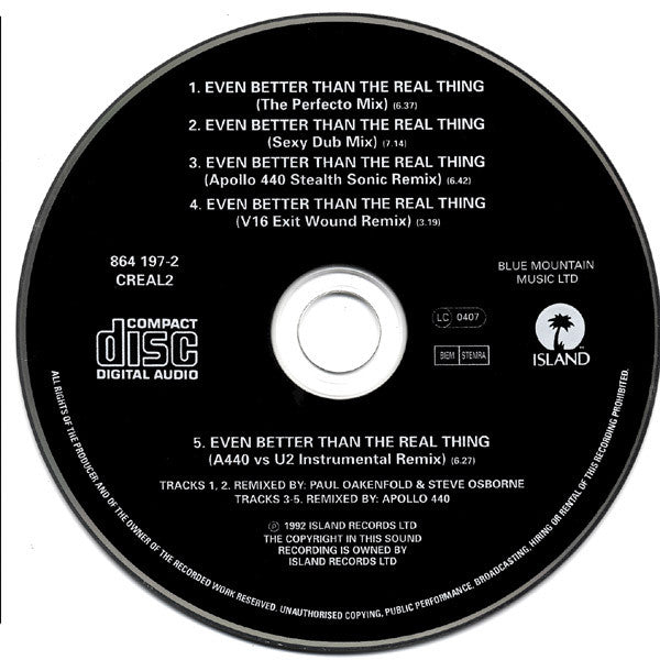 U2 - Even Better Than The Real Thing (Remixes)