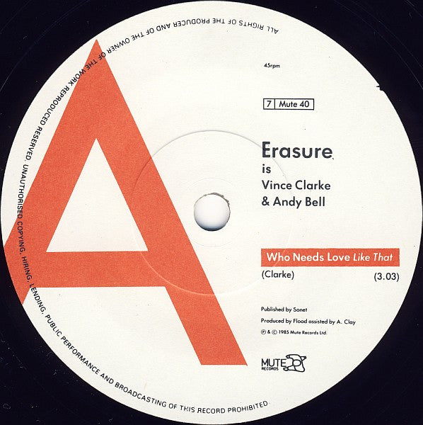 Erasure - Who Needs Love Like That