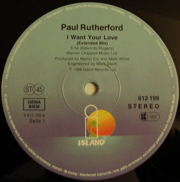 Paul Rutherford - I Want Your Love