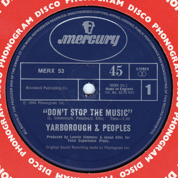 Yarbrough & Peoples - Don't Stop The Music / You're My Song
