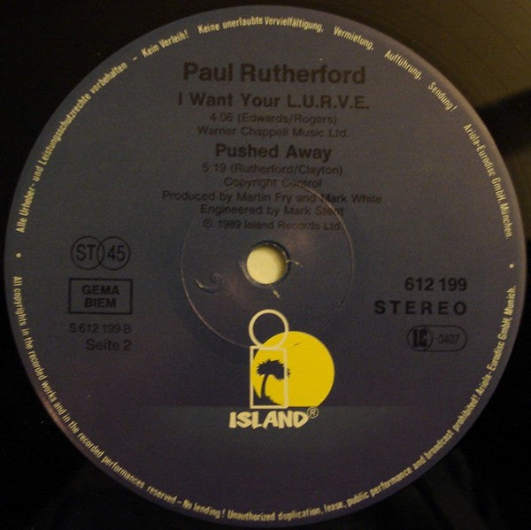 Paul Rutherford - I Want Your Love